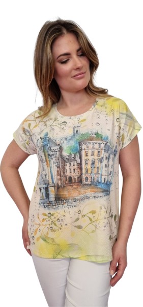 Gio Milano, T-Shirt in bedruckten Design mit Motiv-Print