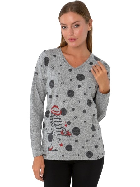 Estefania for woman, Pullover mit Punkten und Strasssteinen