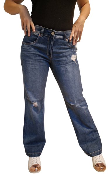 Herrlicher, Edna Flared Fit Jeans in Destroy Optik