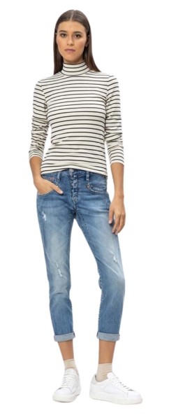 Herrlicher, Shyra Cropped Jeans aus Bio-Baumwolle mit hohem Bund destroy