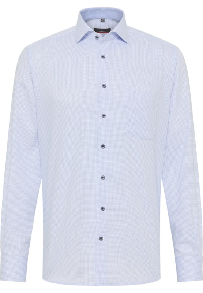 Eterna, Langarmhemd aus 100 GioMilano Comfort - kleinem % Fit Karo mit Baumwolle 